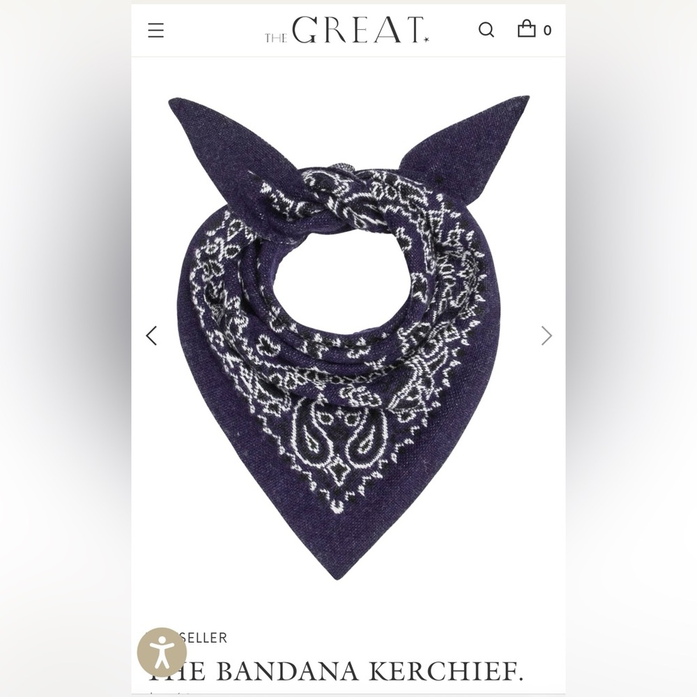 BNWT THE GREAT Bandana kerchief scarf navy